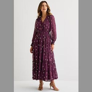 NWT Sam And Jess Womens Long Sleeve Midi Fit + Flare Dress